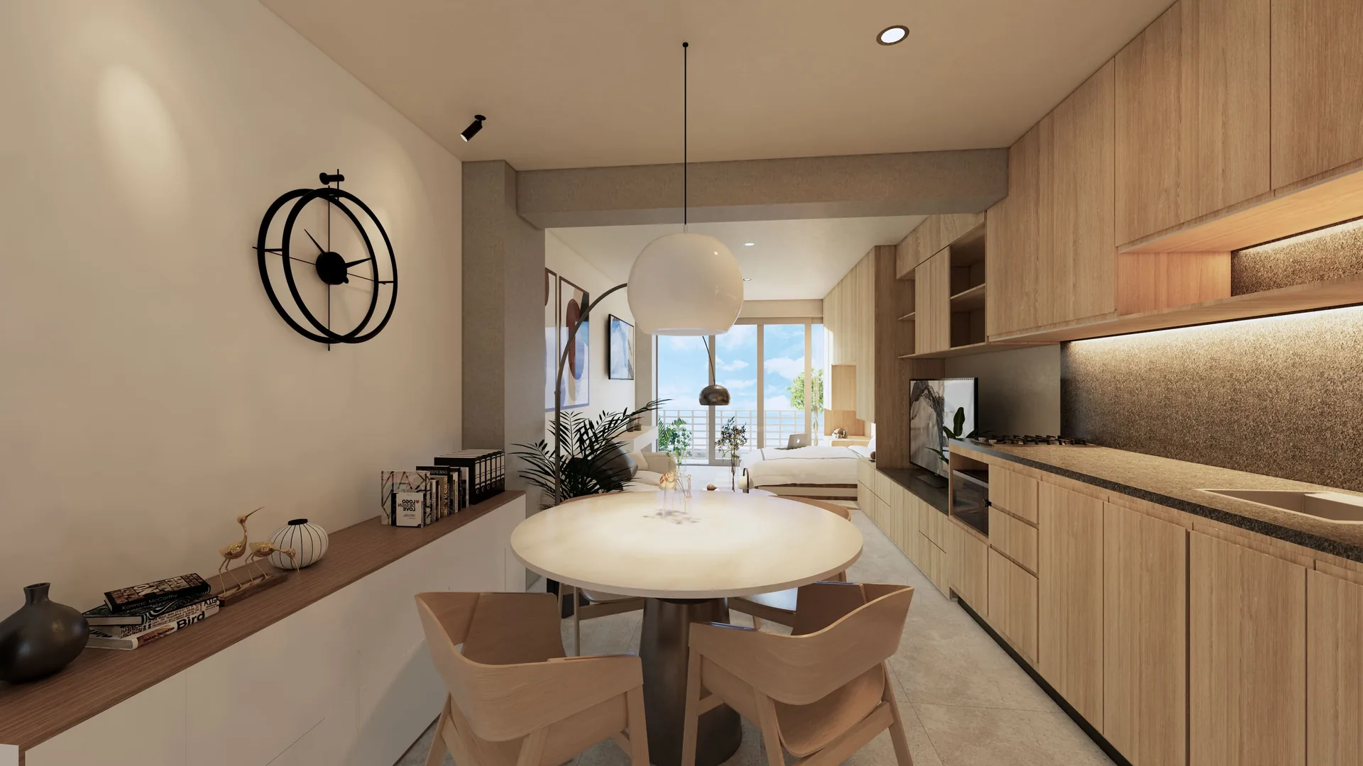 Cocina y comedor interior Torre Kool